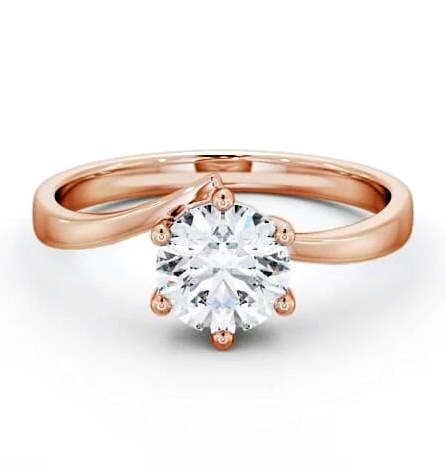 Round Diamond Low Setting Engagement Ring 18K Rose Gold Solitaire ENRD108_RG_THUMB2 