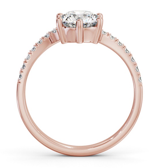 Round Diamond Low Setting Engagement Ring 9K Rose Gold Solitaire ENRD108S_RG_THUMB1 