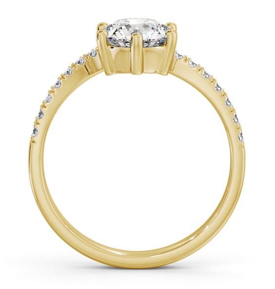 Round Diamond Low Setting Engagement Ring 18K Yellow Gold Solitaire ENRD108S_YG_THUMB1 