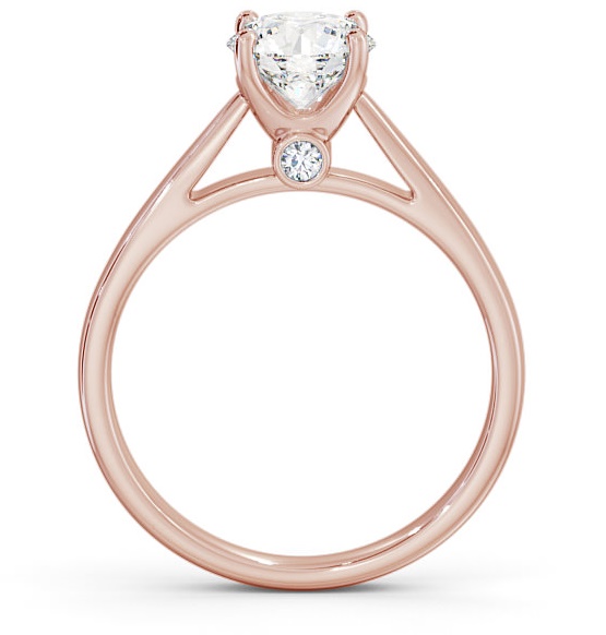 Round Diamond Hidden Gem Engagement Ring 9K Rose Gold Solitaire ENRD109_RG_THUMB1 