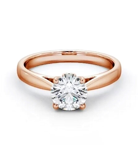 Round Diamond Hidden Gem Engagement Ring 18K Rose Gold Solitaire ENRD109_RG_THUMB2 