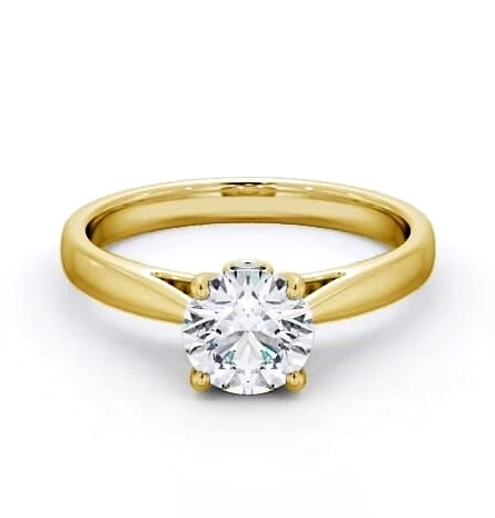 Round Diamond Hidden Gem Engagement Ring 18K Yellow Gold Solitaire ENRD109_YG_THUMB2 