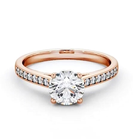 Round Diamond Charming Design Engagement Ring 9K Rose Gold Solitaire ENRD109S_RG_THUMB2 