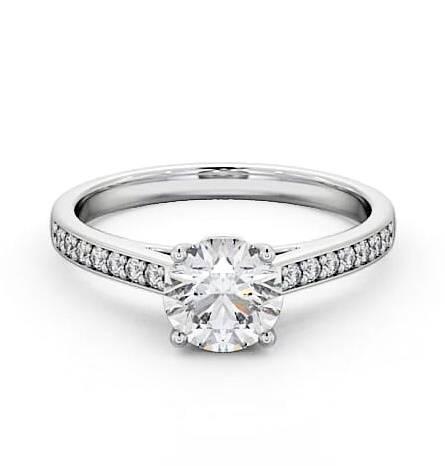 Round Diamond Charming Design Engagement Ring Palladium Solitaire ENRD109S_WG_THUMB2 