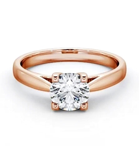 Round Diamond Square Prongs Engagement Ring 9K Rose Gold Solitaire ENRD110_RG_THUMB2 