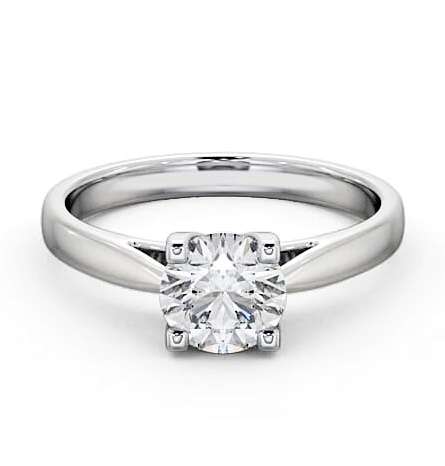 Round Diamond Square Prongs Engagement Ring 9K White Gold Solitaire ENRD110_WG_THUMB2 