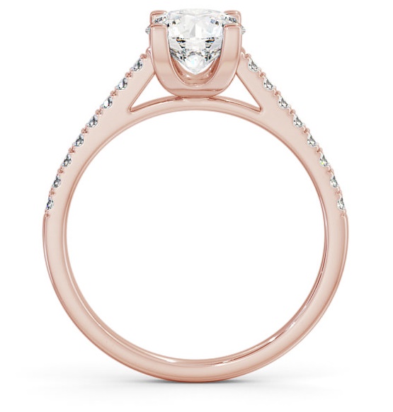 Round Diamond with Squared Prongs Ring 9K Rose Gold Solitaire ENRD110S_RG_THUMB1 