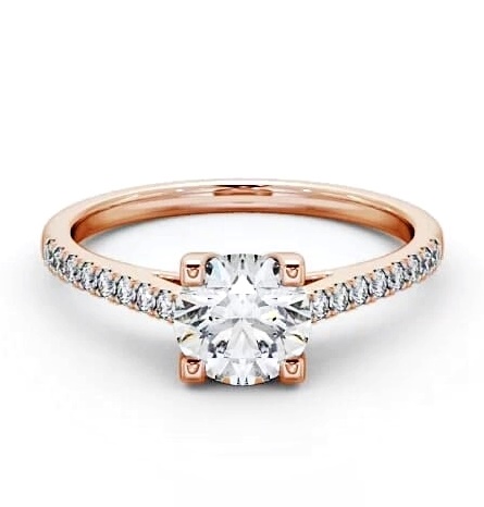 Round Diamond with Squared Prongs Ring 18K Rose Gold Solitaire ENRD110S_RG_THUMB2 