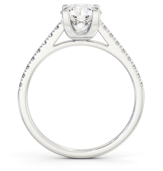 Round Diamond with Squared Prongs Ring 9K White Gold Solitaire ENRD110S_WG_THUMB1 