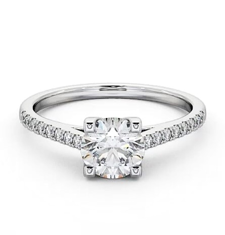 Round Diamond with Squared Prongs Engagement Ring Palladium Solitaire ENRD110S_WG_THUMB2 