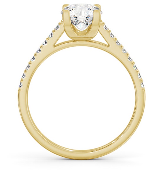 Round Diamond with Squared Prongs Ring 18K Yellow Gold Solitaire ENRD110S_YG_THUMB1 