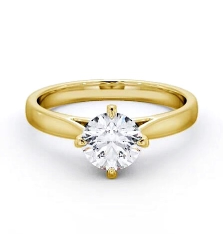 Round Diamond Rotated Head Engagement Ring 18K Yellow Gold Solitaire ENRD112_YG_THUMB2 