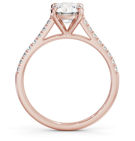 Round Diamond Classic Style Engagement Ring 9K Rose Gold Solitaire ENRD113S_RG_THUMB1 