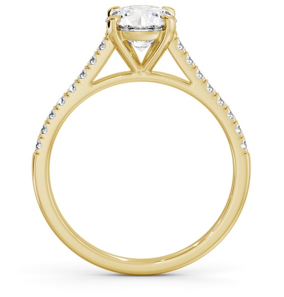 Round Diamond Classic Style Engagement Ring 18K Yellow Gold Solitaire ENRD113S_YG_THUMB1 