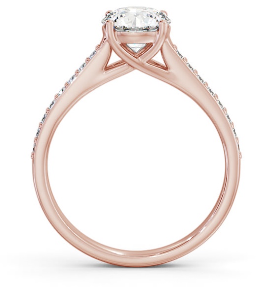 Round Diamond Trellis Design Engagement Ring 18K Rose Gold Solitaire ENRD114S_RG_THUMB1 