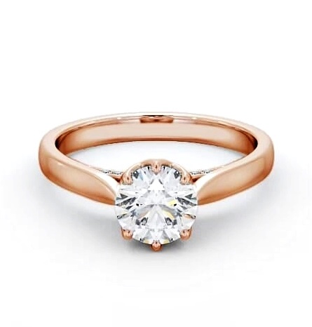 Round Diamond with Diamond Set Rail Ring 9K Rose Gold Solitaire ENRD116_RG_THUMB2 