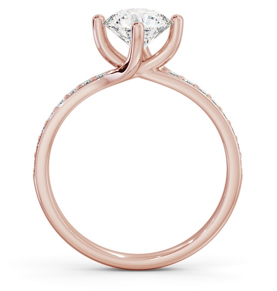 Round Diamond Sweeping Prongs Engagement Ring 9K Rose Gold Solitaire ENRD119_RG_THUMB1 