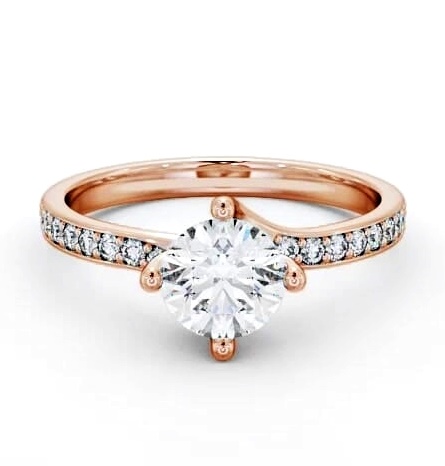 Round Diamond Sweeping Prongs Engagement Ring 18K Rose Gold Solitaire ENRD119_RG_THUMB2 