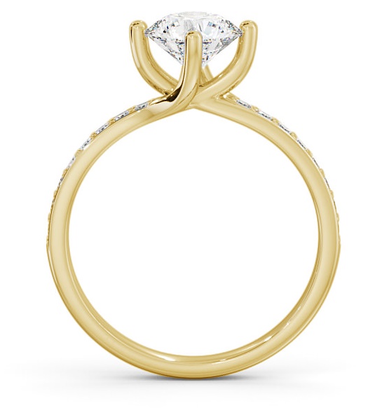 Round Diamond Sweeping Prongs Engagement Ring 9K Yellow Gold Solitaire ENRD119_YG_THUMB1 