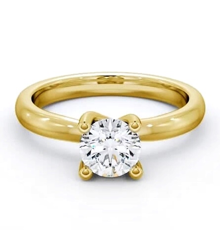 Round Diamond Slender Engagement Ring 18K Yellow Gold Solitaire ENRD11_YG_THUMB2 