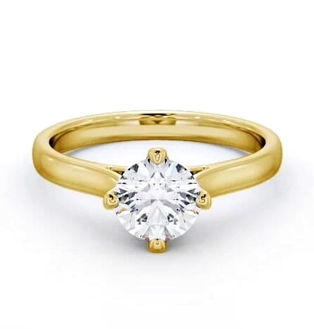 Round Diamond 4 Prong Engagement Ring 18K Yellow Gold Solitaire ENRD120_YG_THUMB1