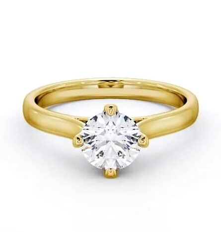 Round Diamond 4 Prong Engagement Ring 18K Yellow Gold Solitaire ENRD120_YG_THUMB2 