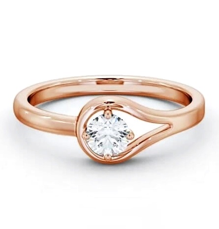 Round Diamond Looping Band Engagement Ring 9K Rose Gold Solitaire ENRD121_RG_THUMB2 