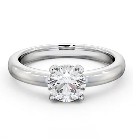 Round Diamond Low Setting Engagement Ring Platinum Solitaire ENRD124_WG_THUMB2 