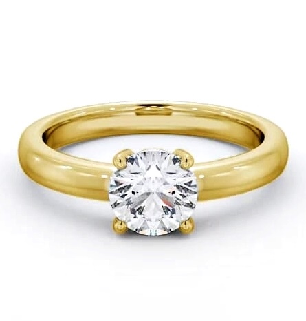 Round Diamond Low Setting Engagement Ring 18K Yellow Gold Solitaire ENRD124_YG_THUMB2 