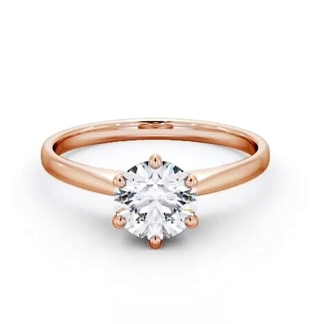 Round Diamond Petite Band Engagement Ring 9K Rose Gold Solitaire ENRD127_RG_THUMB2 