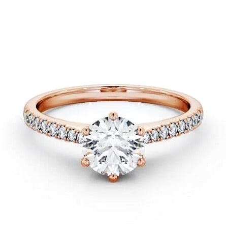 Round Diamond 6 Prong Engagement Ring 9K Rose Gold Solitaire ENRD127S_RG_THUMB2 