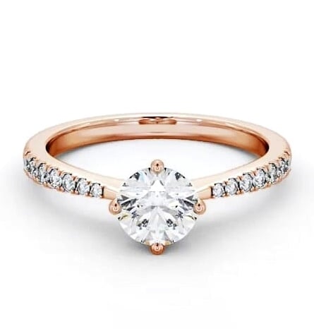 Round Diamond Rotated Head Engagement Ring 18K Rose Gold Solitaire ENRD128S_RG_THUMB2 