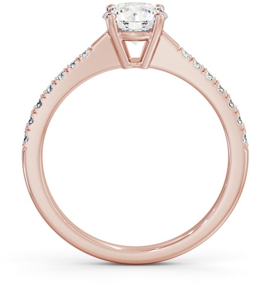 Round Diamond Tapered Band Engagement Ring 9K Rose Gold Solitaire ENRD129S_RG_THUMB1 