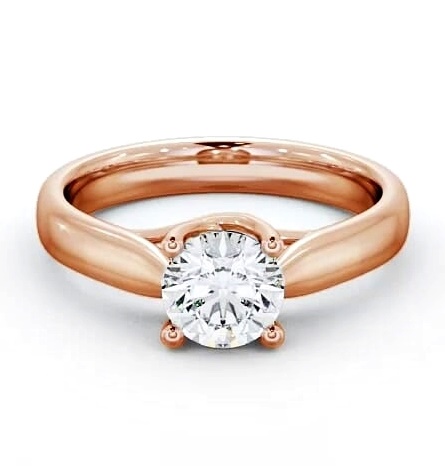 Round Diamond Wide Band Engagement Ring 18K Rose Gold Solitaire ENRD12_RG_THUMB2 