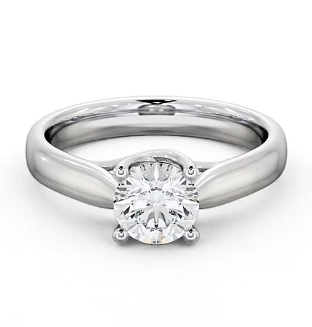 Round Diamond Wide Band Engagement Ring 18K White Gold Solitaire ENRD12_WG_THUMB2 