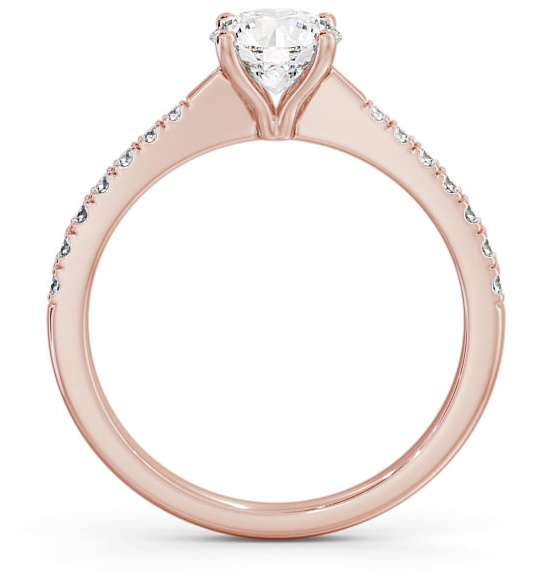 Round Diamond Tapered Band Engagement Ring 18K Rose Gold Solitaire ENRD130S_RG_THUMB1 