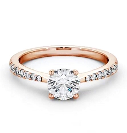 Round Diamond Tapered Band Engagement Ring 9K Rose Gold Solitaire ENRD130S_RG_THUMB2 