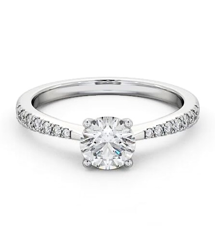 Round Diamond Tapered Band Engagement Ring Palladium Solitaire ENRD130S_WG_THUMB2 