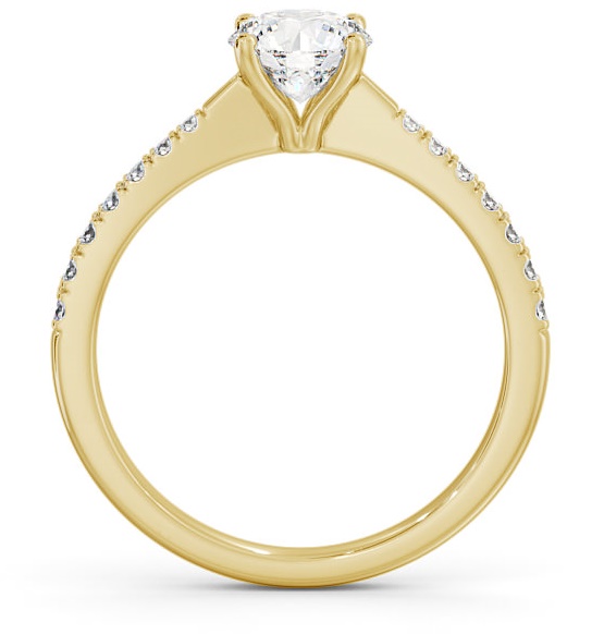 Round Diamond Tapered Band Engagement Ring 9K Yellow Gold Solitaire ENRD130S_YG_THUMB1 