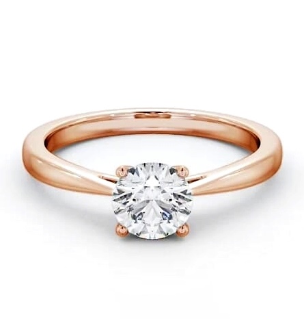 Round Diamond Classic 4 Prong Engagement Ring 18K Rose Gold Solitaire ENRD131_RG_THUMB2 