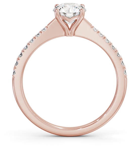 Round Diamond Tapered Band Engagement Ring 9K Rose Gold Solitaire ENRD134S_RG_THUMB1 