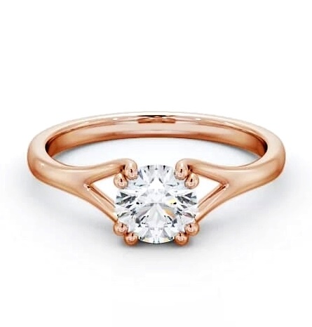 Round Diamond Split Band Engagement Ring 9K Rose Gold Solitaire ENRD135_RG_THUMB2 