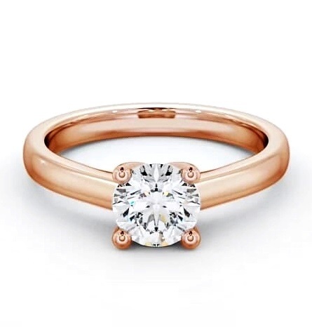 Round Diamond Low Set Engagement Ring 18K Rose Gold Solitaire ENRD13_RG_THUMB2 