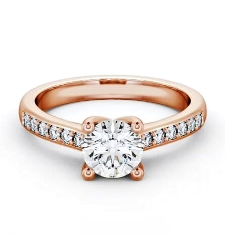 Round Diamond Classic 4 Prong Engagement Ring 9K Rose Gold Solitaire ENRD13S_RG_THUMB2 