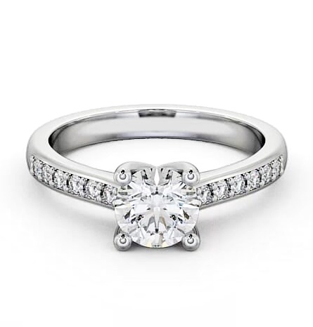 Round Diamond Classic 4 Prong Engagement Ring 9K White Gold Solitaire ENRD13S_WG_THUMB2 