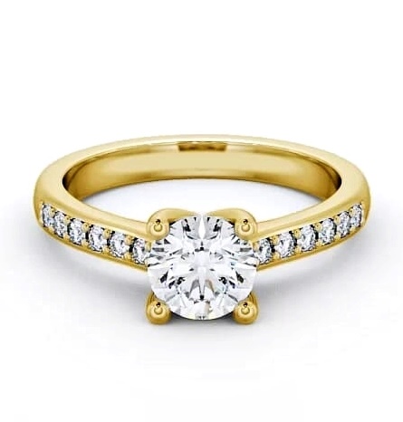 Round Diamond Classic 4 Prong Ring 18K Yellow Gold Solitaire ENRD13S_YG_THUMB2 