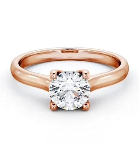 Round Diamond Contemporary Style Ring 9K Rose Gold Solitaire ENRD140_RG_THUMB2 