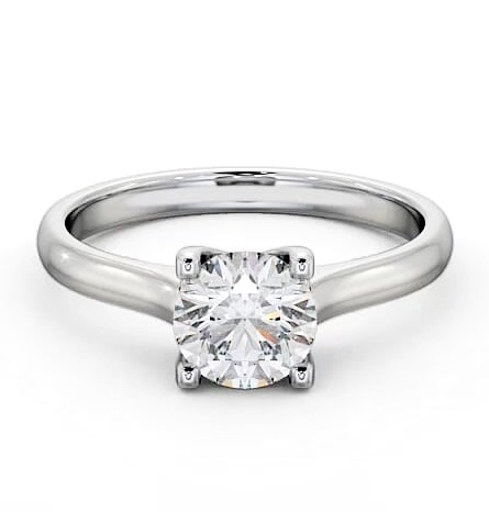 Round Diamond Contemporary Style Ring 18K White Gold Solitaire ENRD140_WG_THUMB2 