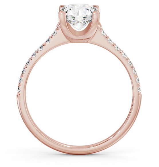 Round Diamond Slender Band Engagement Ring 18K Rose Gold Solitaire ENRD140S_RG_THUMB1 