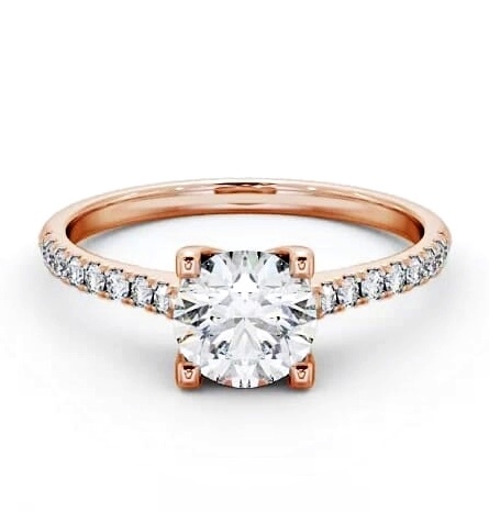 Round Diamond Slender Band Engagement Ring 9K Rose Gold Solitaire ENRD140S_RG_THUMB2 